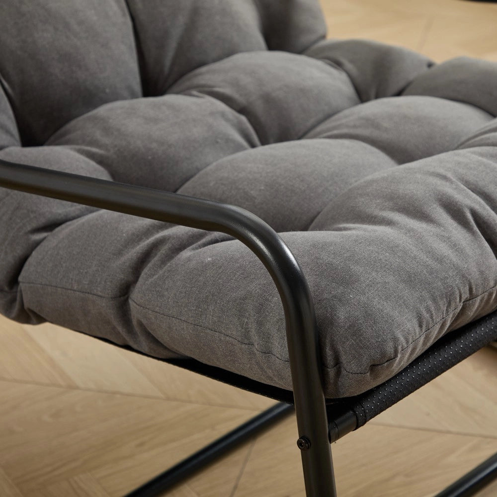Poltrona Dondolo da Giardino con Cuscino ¨C Xylo ¨C Nero/Grigio