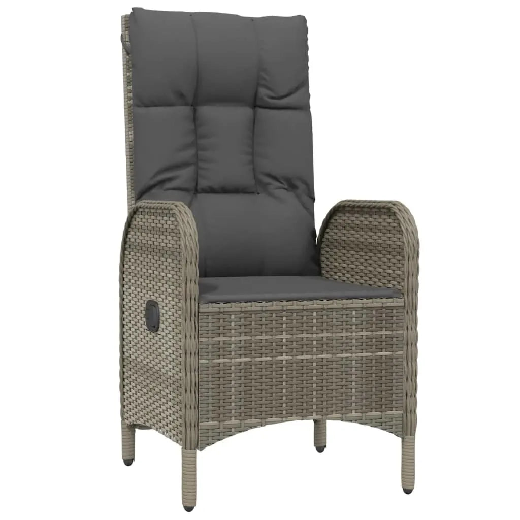 Set da Pranzo da Giardino 5 pz con Cuscini in Polyrattan Grigio 3185025