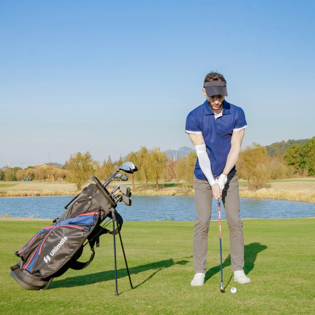 Set completo di mazze da golf per uomo, Set pacchetto mazze da golf con driver 1 da 460cc fairway 3 ibrido 5 Blu