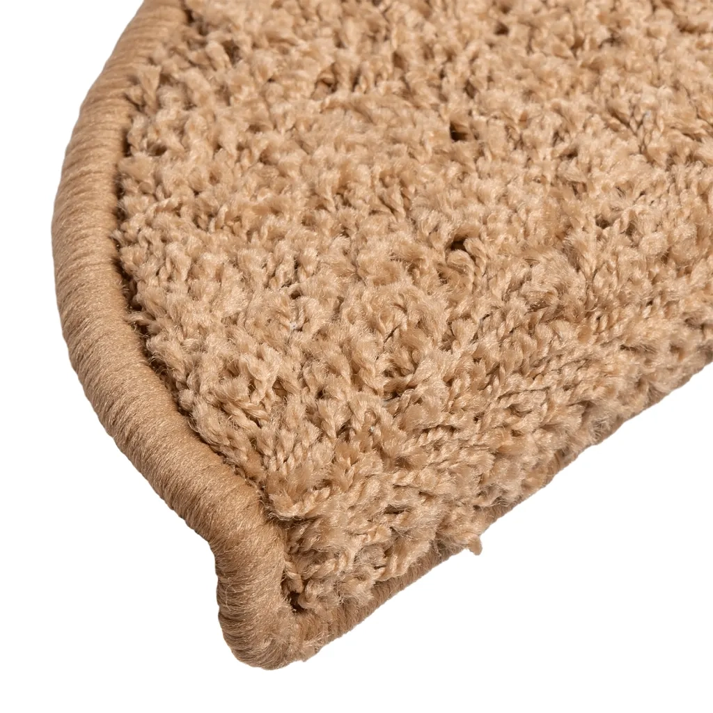 Tappetini per scale 10 pz 56x17x3 cm Beige Semicircolari 149787