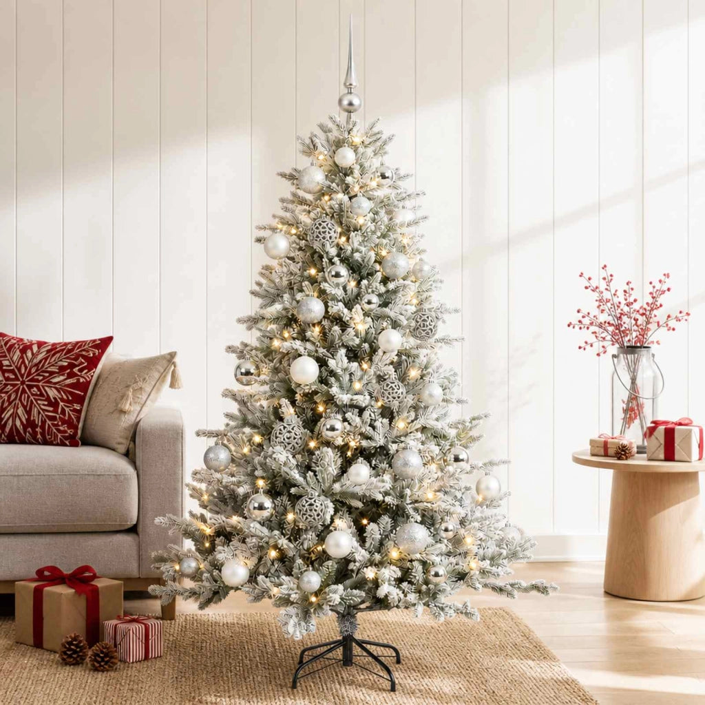 Albero di Natale artificiale con palline 120 cm 150 LED 3465941