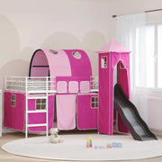 Letto a castello per bambini Bianco e Rosa 90 x 200 cm Metallo 42020909