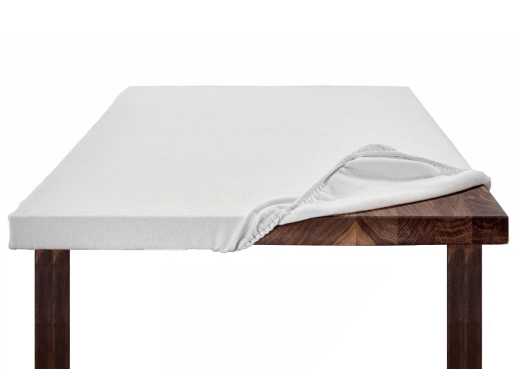 Copritavolo Mollettone SalvaTavolo SottoTovaglia Protezione Macchie Feltro Bianco Elastico Sul Bordo Made In Italy - 90x180 - Bianco