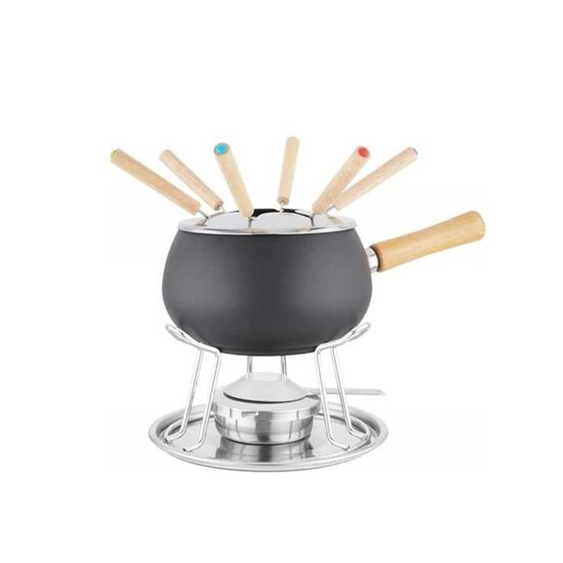 Fonduta Smaltata Nera Opaca Set pz.12 Eva