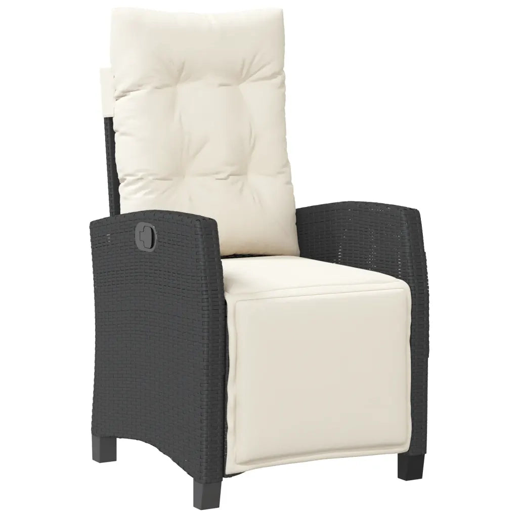 Set da Pranzo da Giardino 7 pz Nero con Cuscini in Polyrattan 3212631