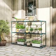 Portapiante a 3 ripiani 143x48x100 cm modulare verde scuro