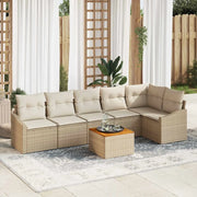 Set Divano da Giardino 7 pcs Beige e Crema polyrattan 3356510