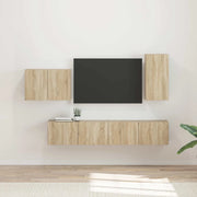 Set di Mobiletto da TV a Parete 4 pcs Rovere Sonoma 3408936