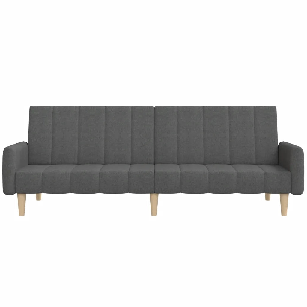 Divano Letto a 2 Posti Grigio Scuro in Tessuto 375759