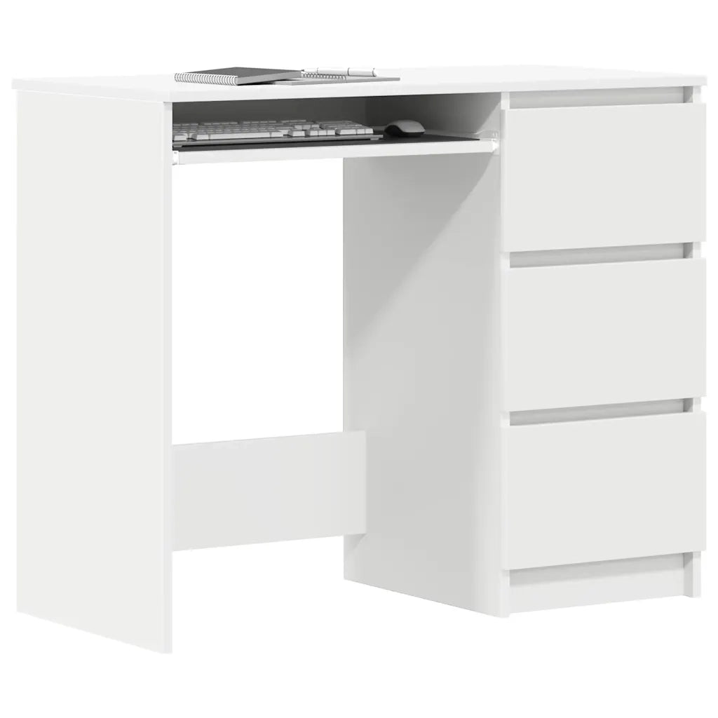 Scrivania Bianca 90x45x76 cm in Legno Multistrato 801373