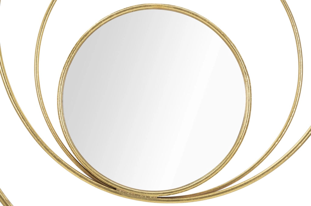 Specchio Arc Glam 80x3,5x80 cm in Ferro e Specchio e MDF Oro