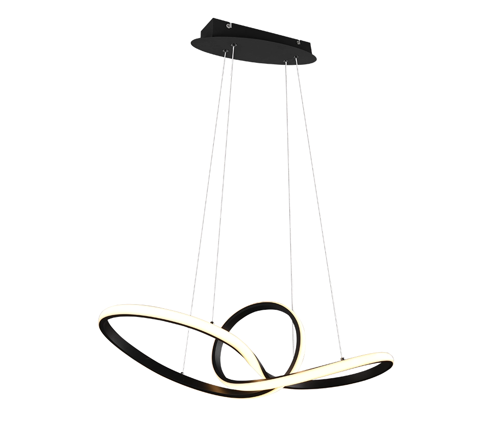Lampada Sospensione Led Interno Lampadario a Soffitto Moderno Nero Sansa GD Trio