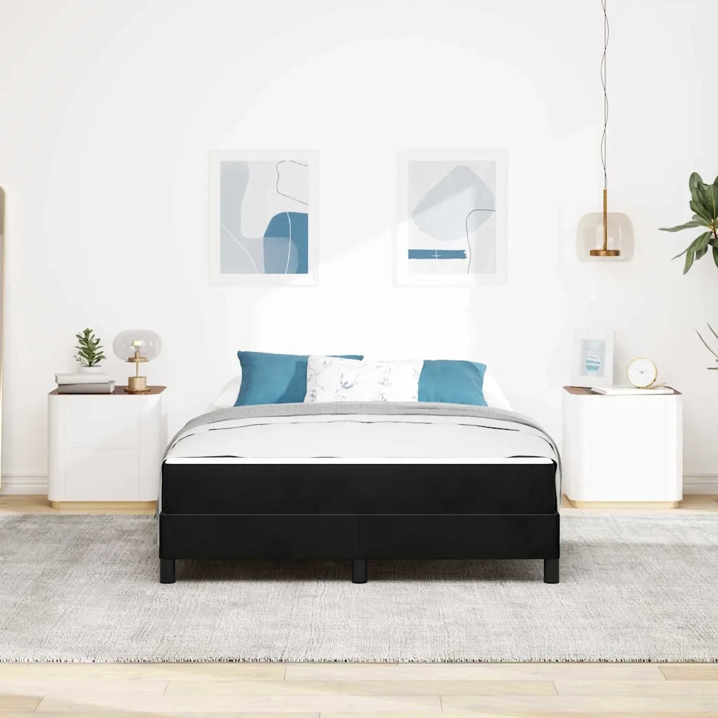 Letto a molle con materasso Nero 160 x 210 cm Tessuto 3398751