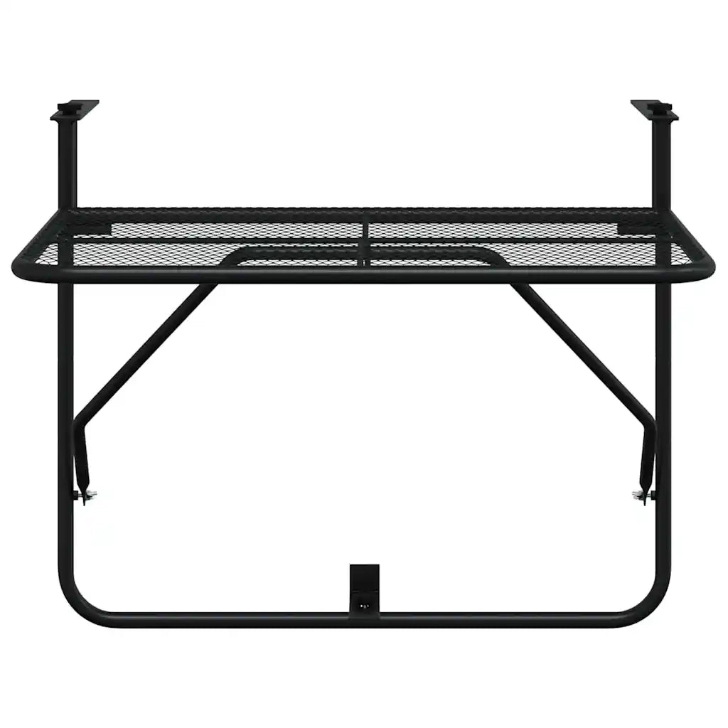 Tavolo da Balcone Nero 60x40 cm in Acciaio 325924