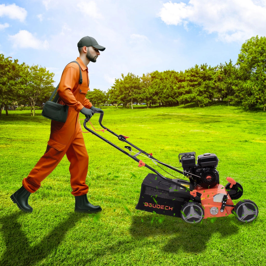 Arias 196 - Arieggiatore Multiuso a Scoppio 2 in 1 196cc 4Hp per Prato con Lame e Artigli Taglio 42 cm 6 Livelli di Profondità