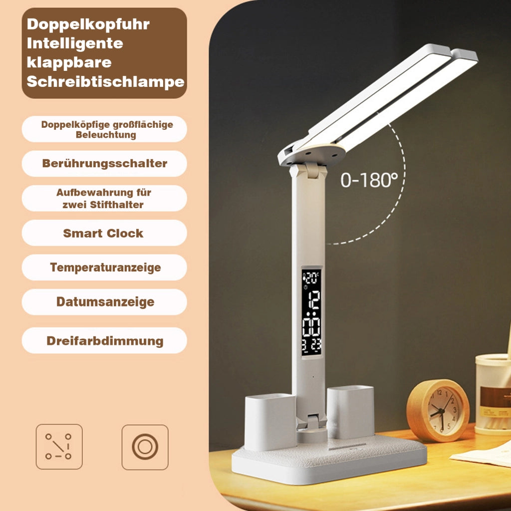 Lampada da scrivania LED bianca a doppia testa 3W