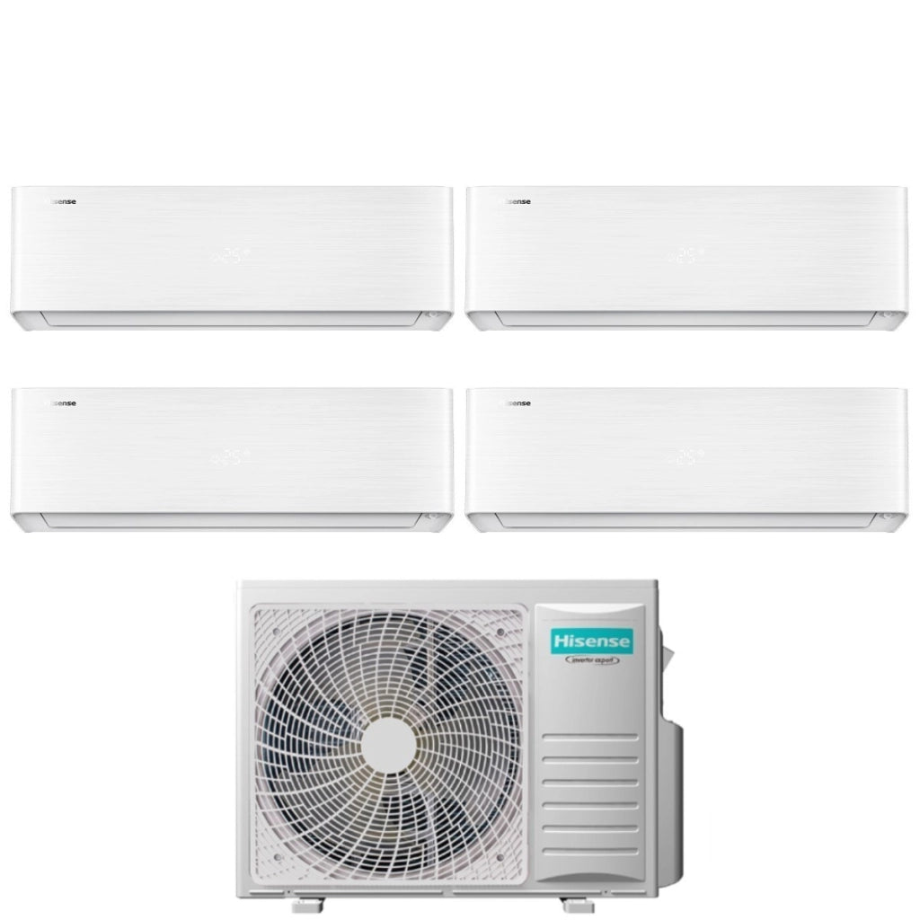 Climatizzatore Condizionatore Hisense Quadri Split Inverter serie ENERGY PRO X 9+9+9+12 con 4AMW81U4RJC R-32 Wi-Fi Integrato 9000+9000+9000+12000