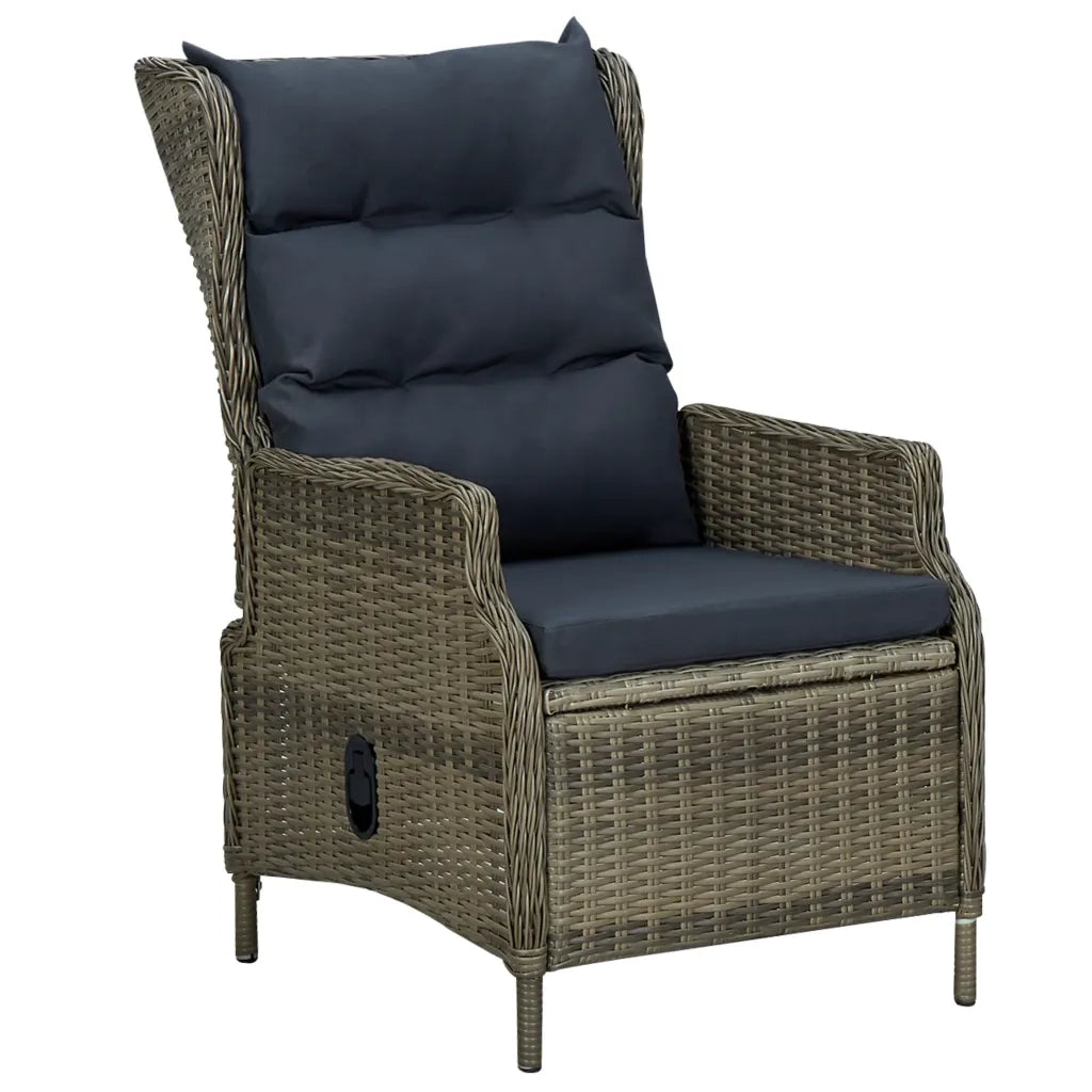 Set da Pranzo da Giardino 9 pz con Cuscini Polyrattan Marrone 3060146