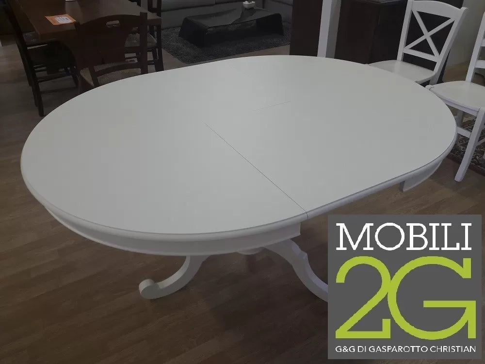 Tavolo rotondo allungabile legno grezzo diametro 120x120 h.80 - Mobili 2G