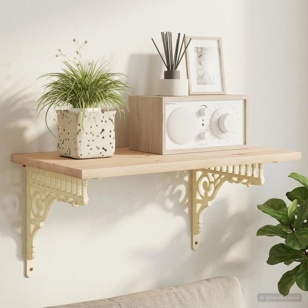 Supporti per mensole da parete 2 pz Bianco Antico 42038801