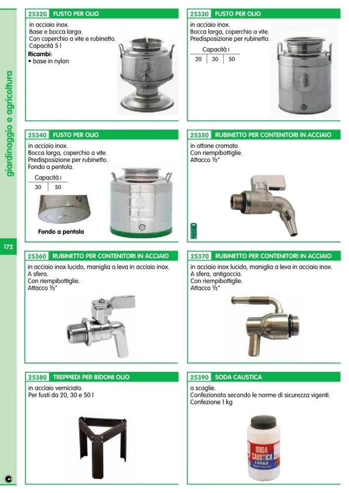 1pz contenitore acciaio inox lt.5 c/piede inox cod:ferx.22989