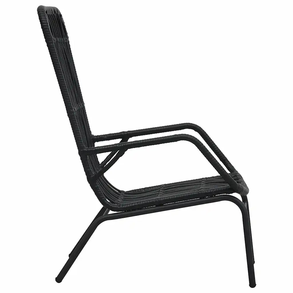 Sedia da Giardino in Polyrattan Nera 48581