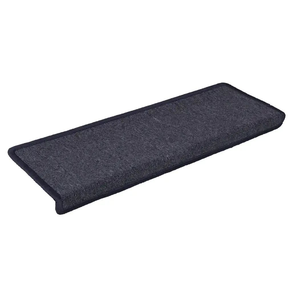 Tappetini per scale 15 pz 65x21x4 cm Grigio scuro e blu con bordo rettangolare 326195