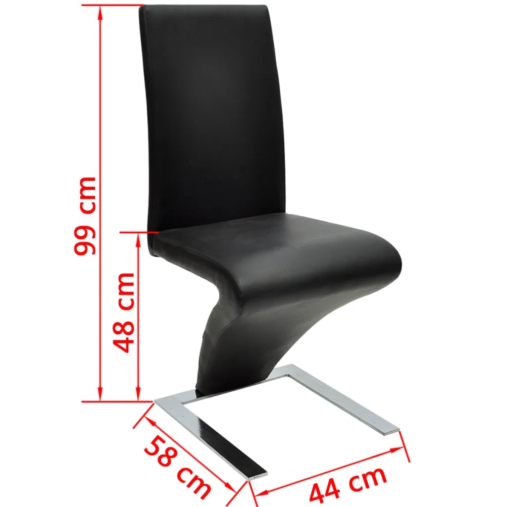 Sedie da Pranzo 2 pz Nere in Similpelle 240042