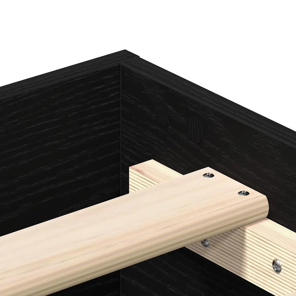 Struttura del letto Rovere Nero 203 x 93 x 25 cm 862850