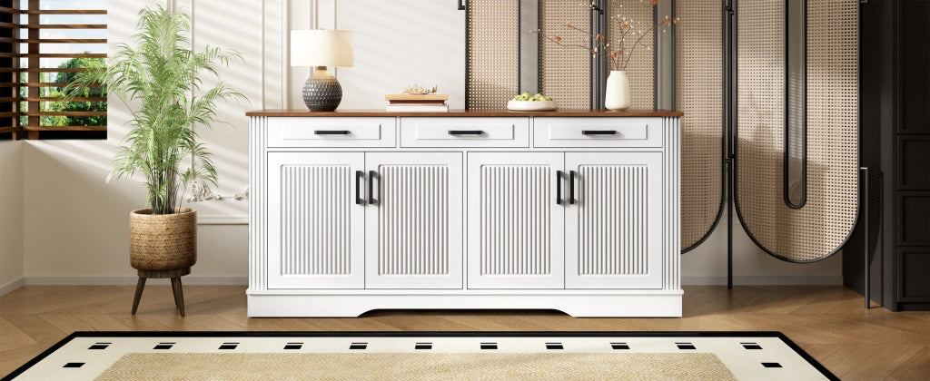 Credenza con cassetti in MDF bianco