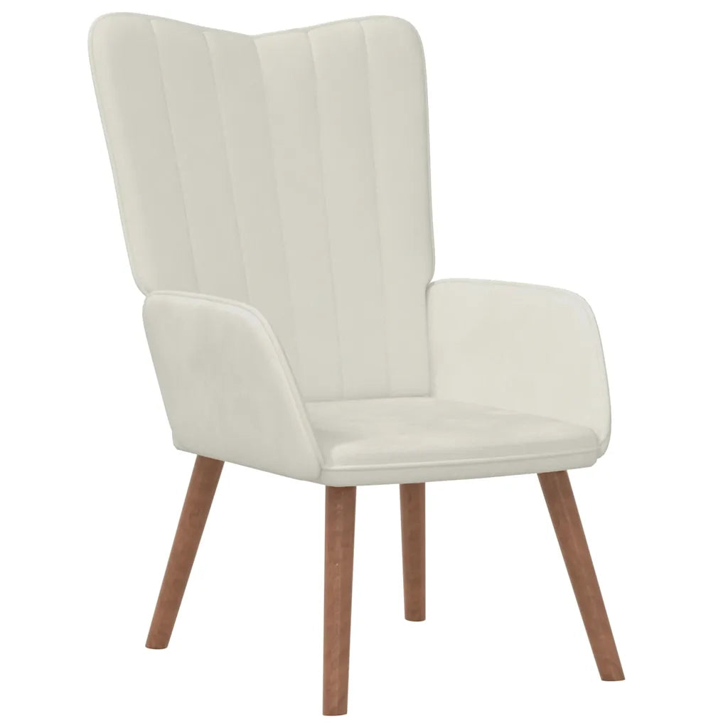 Poltrona Relax Bianco Crema in Velluto 327664