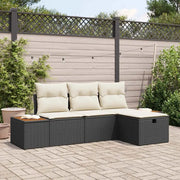 Set Divano da Giardino con cuscino 4 pcs Nero Poly Rattan 3359614
