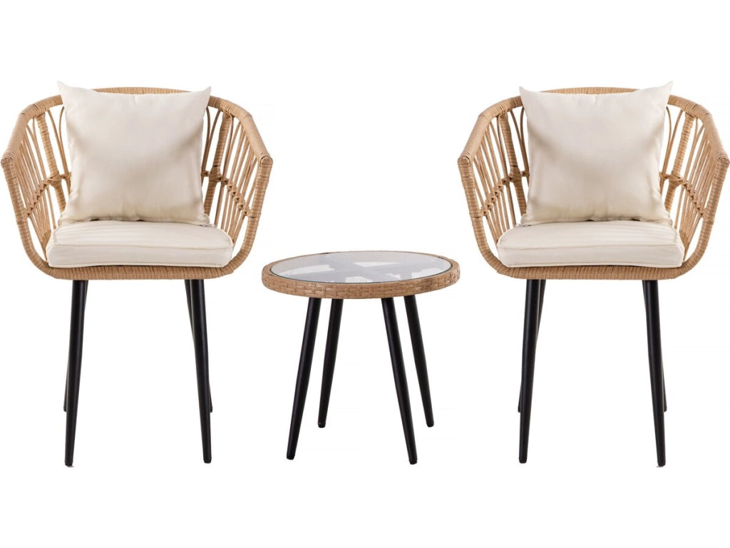 Mobile da giardino in rattan "Vela" - 2 posti - Marrone
