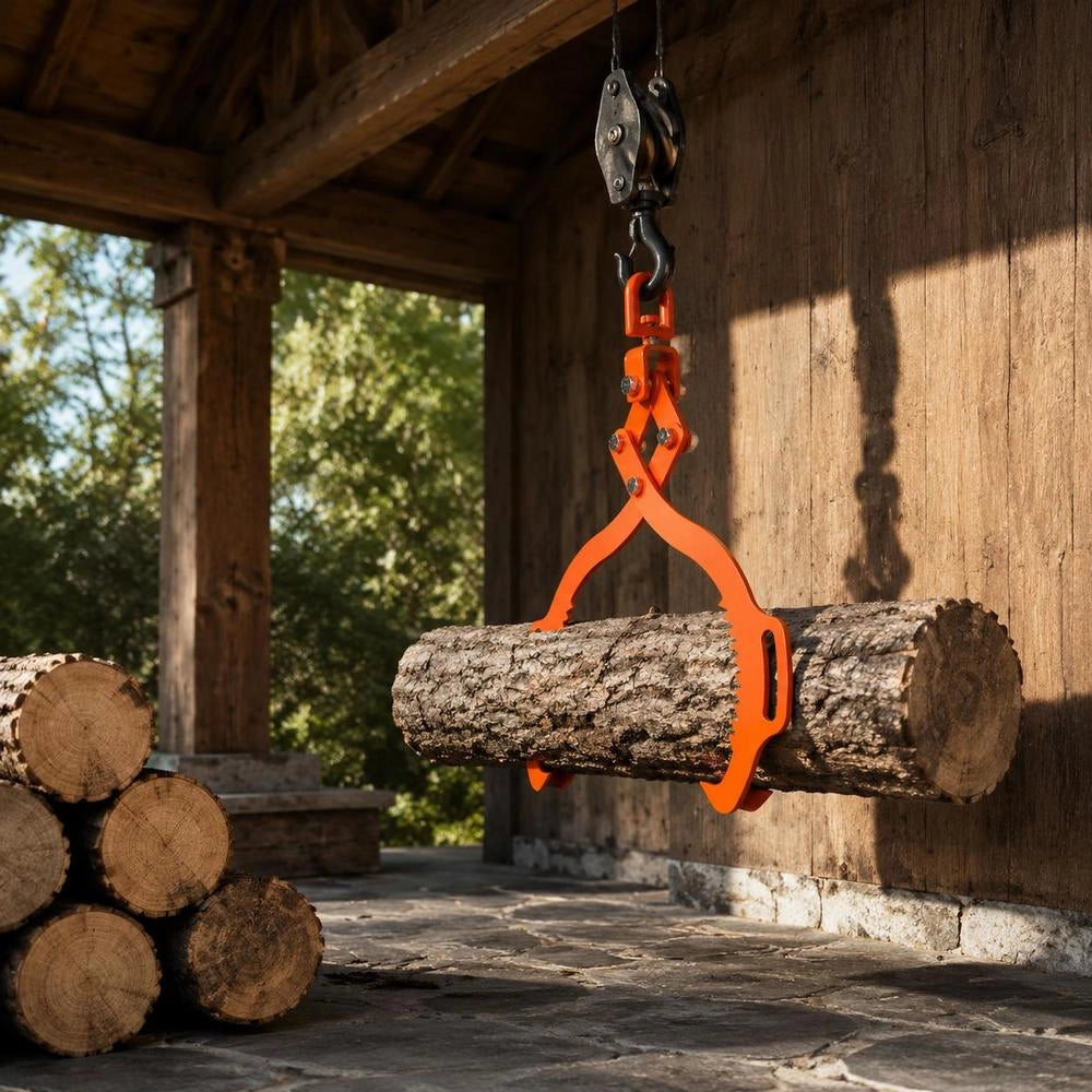 Professional Forestry Grapple, 609-710 Mm Log Grab With 2 Claws, Steel Log Grapple, 500 Kg Load Capacity, Rotating Drag Grapple, Eagle-Claw Design, Lifting Grapple For Trucks, Tractors, Forklifts