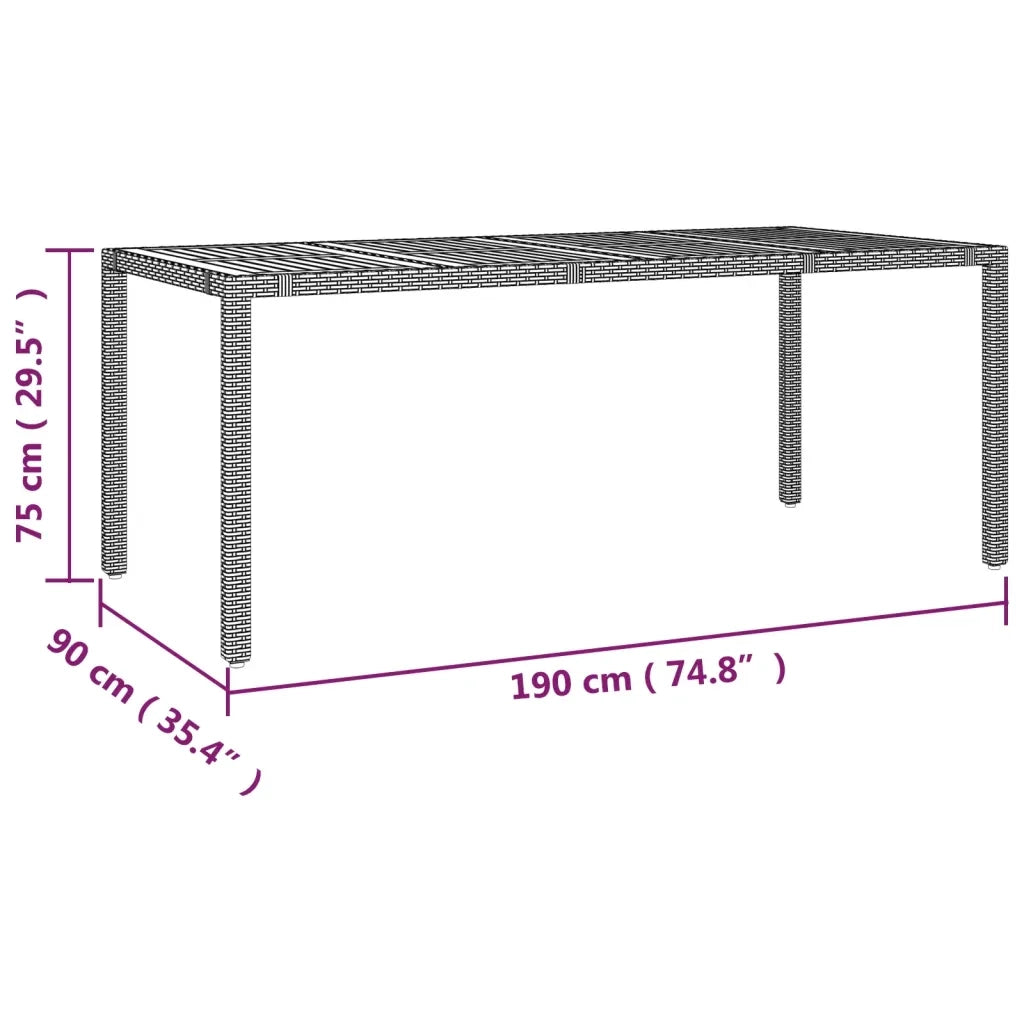 Set da Pranzo da Giardino 9 pz con Cuscini Nero in Polyrattan 3276838