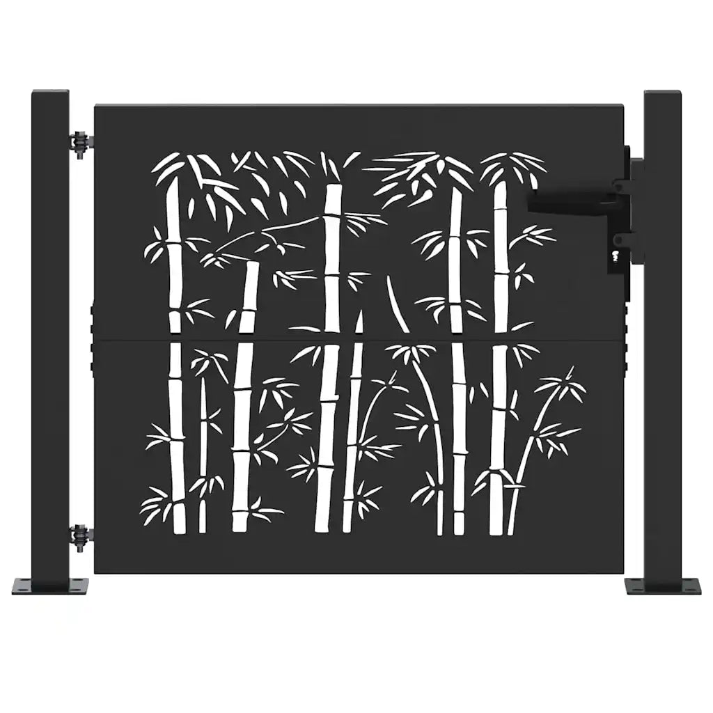 Cancello da giardino con blocco Nero 110 x 105 cm 42015894