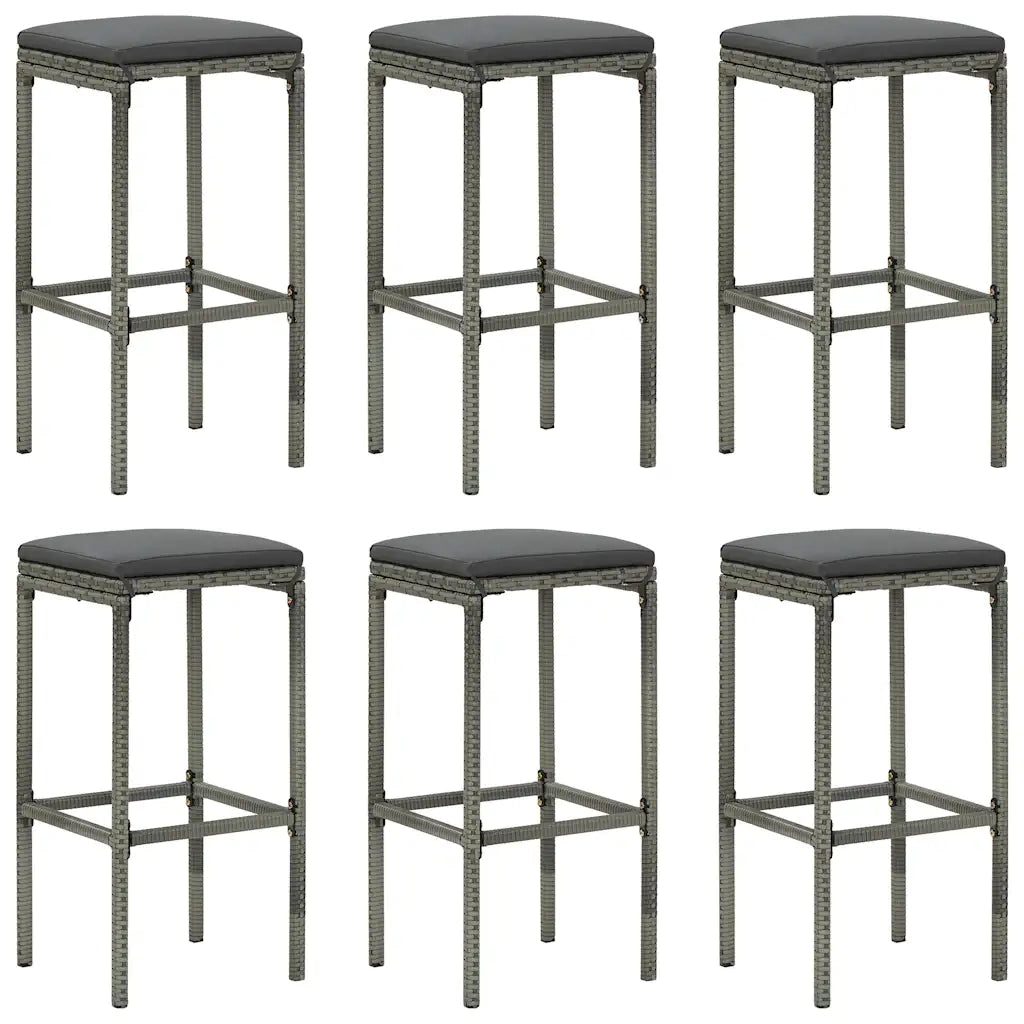 Set da Bar da Giardino 7 pz con Cuscini Grigio 3067967