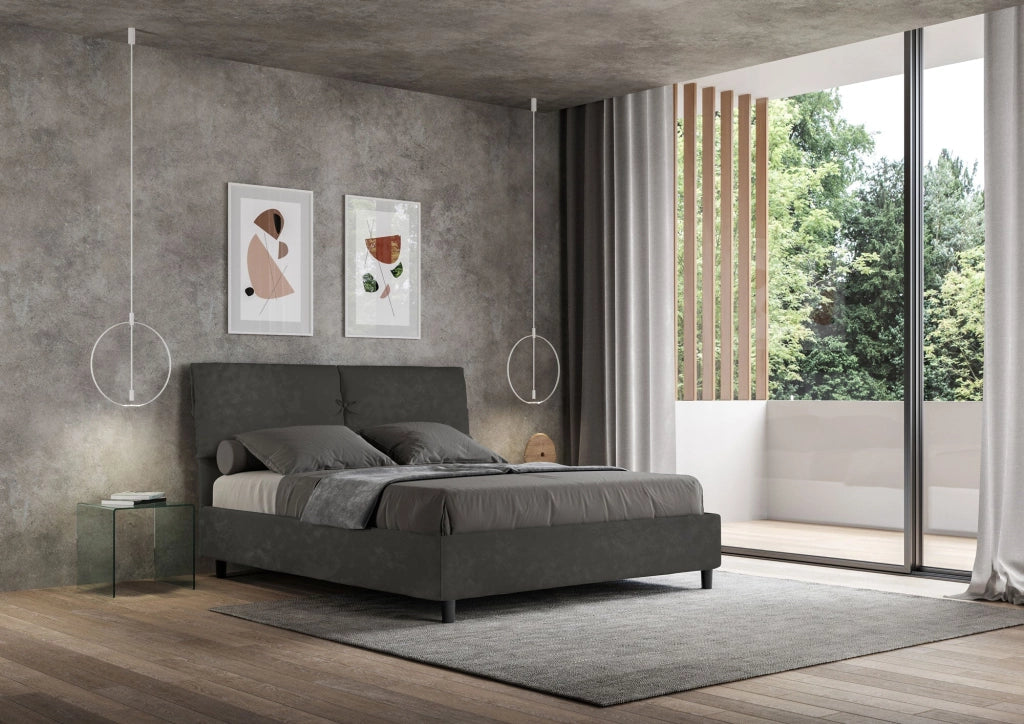 Letto Matrimoniale 160x200 cm Senza Rete Mados Grigio