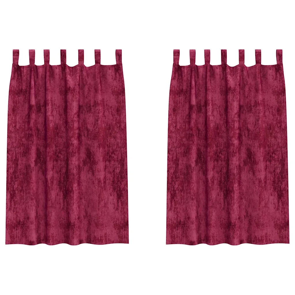 Tende in Velluto 2 pcs Rosso vino 175 x 140 cm Velluto 4107714