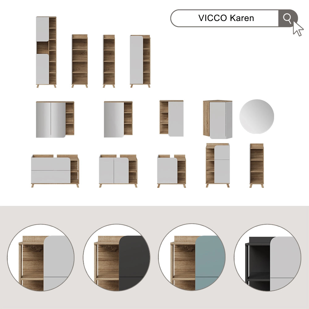 Vicco Set di mobili da bagno Sonoma/blu 2 parti