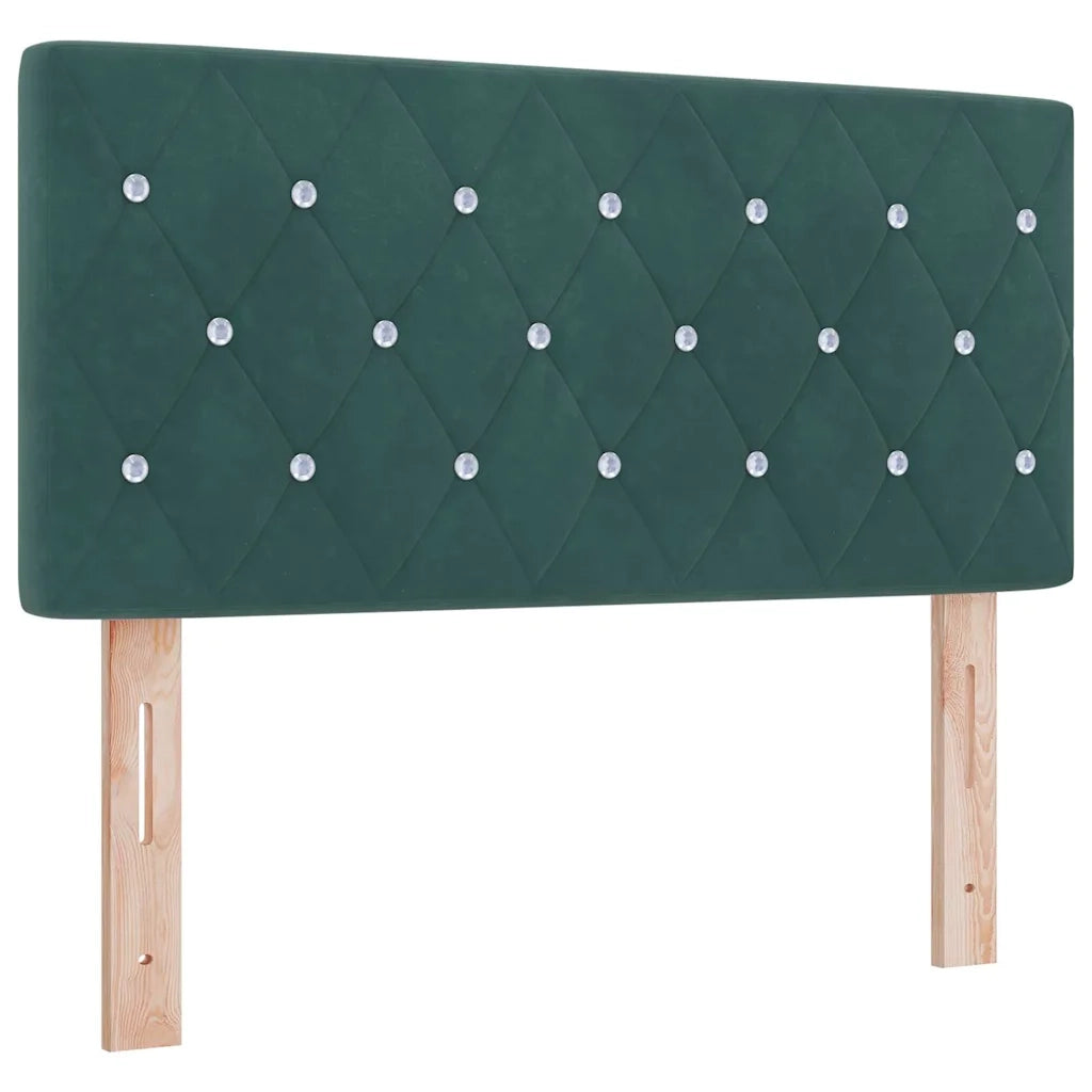 Letto a molle con materasso Verde Scuro 120 x 190 cm Velluto 3339095