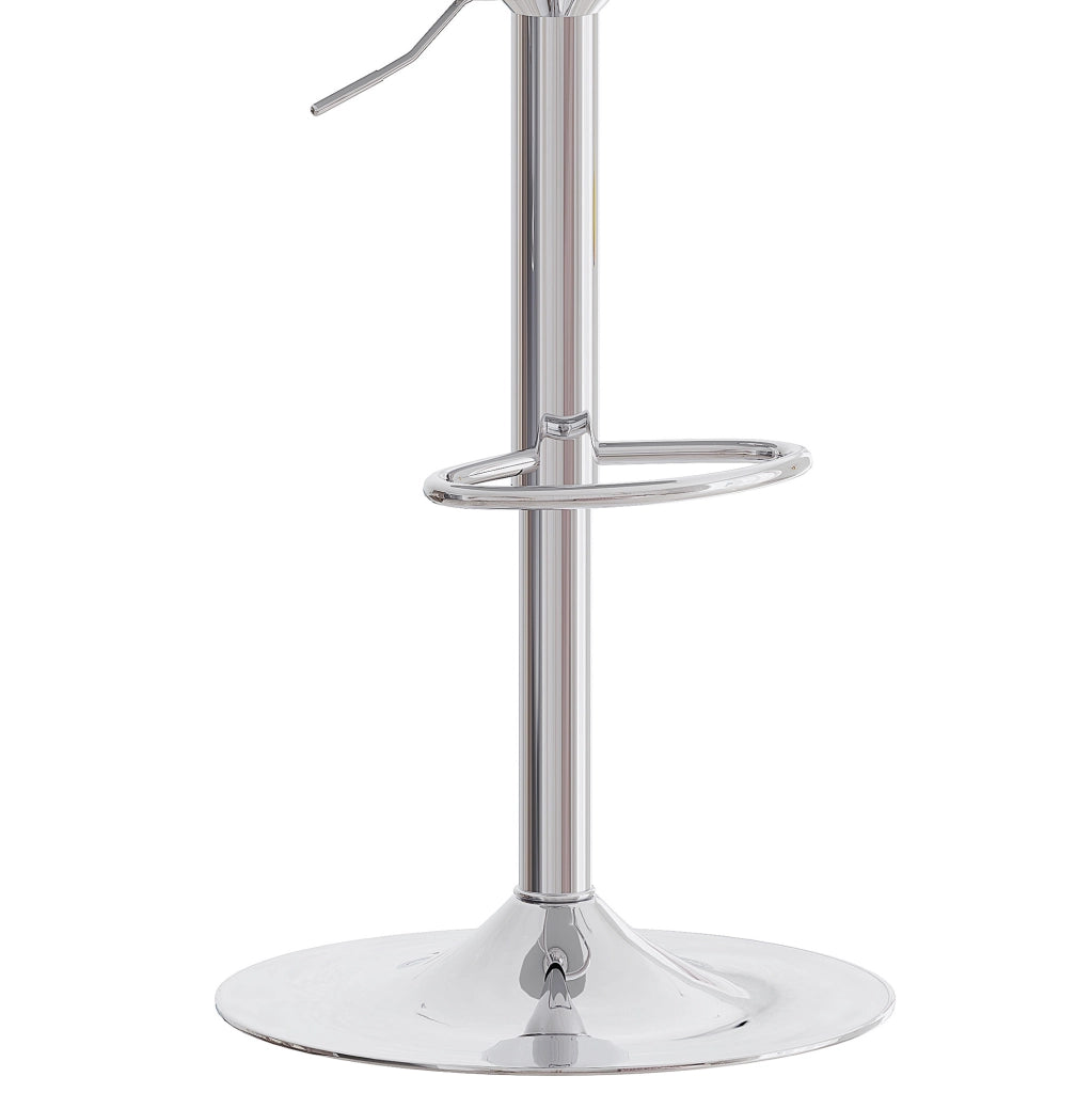 SGABELLO BAR Regolabile 95,5-117,5 cm Bianco/Argento Set da 2 pezzi