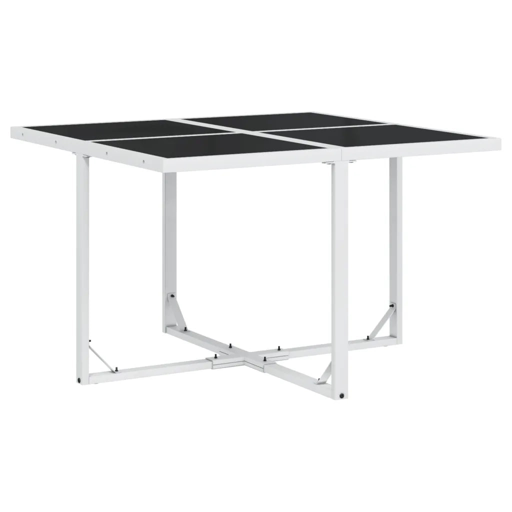 Set da Pranzo da Giardino 9 pz con Cuscini Bianco in Textilene 3295108