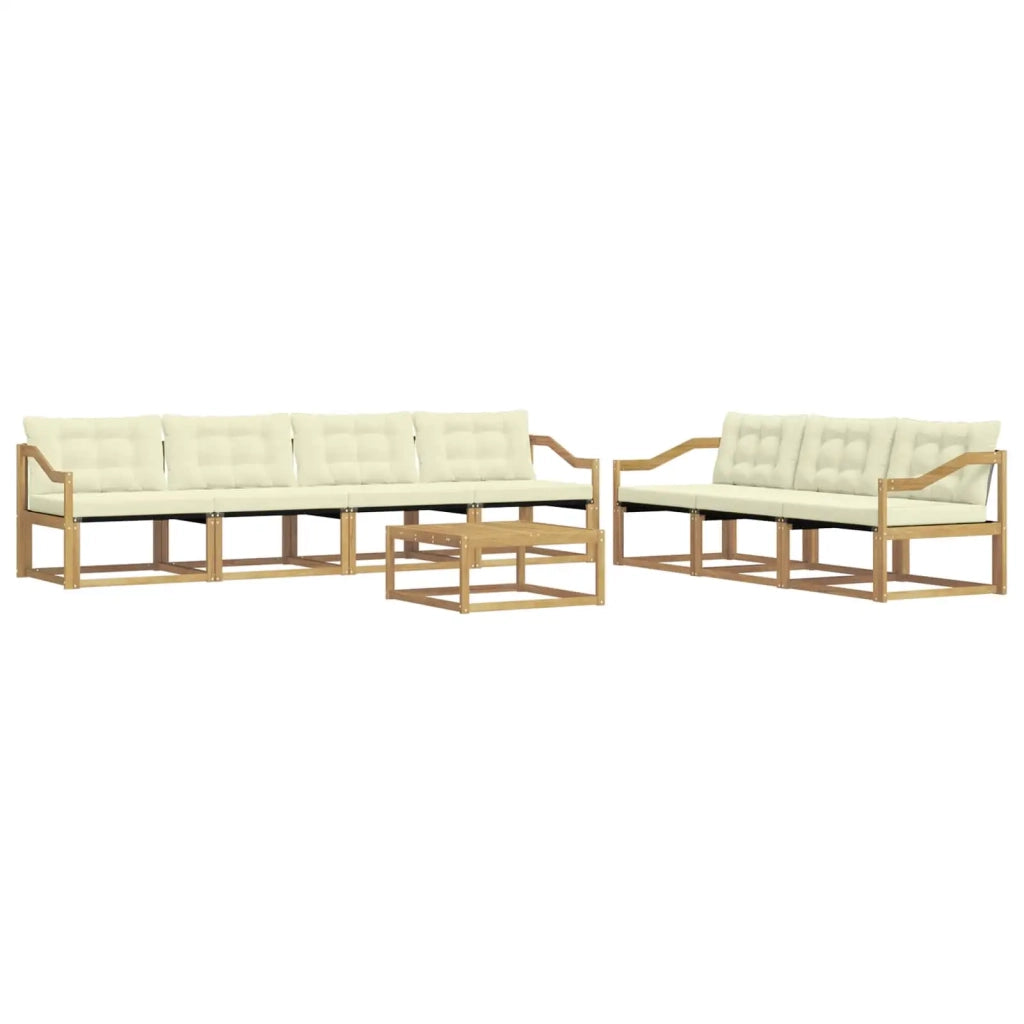 Set di divani da esterno 8 pz Bianco e Crema 3388500