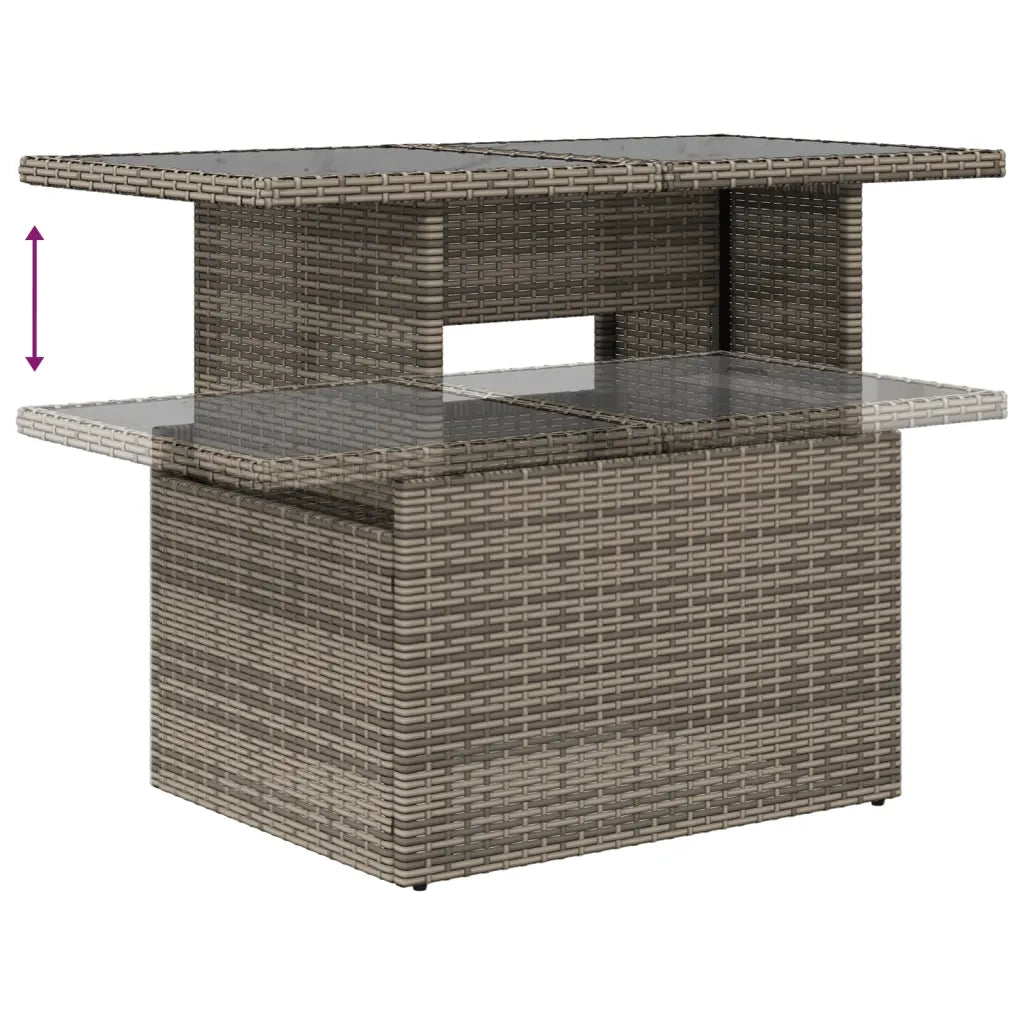 Set Divani da Giardino 7 pz con Cuscini Grigio in Polyrattan 3267310