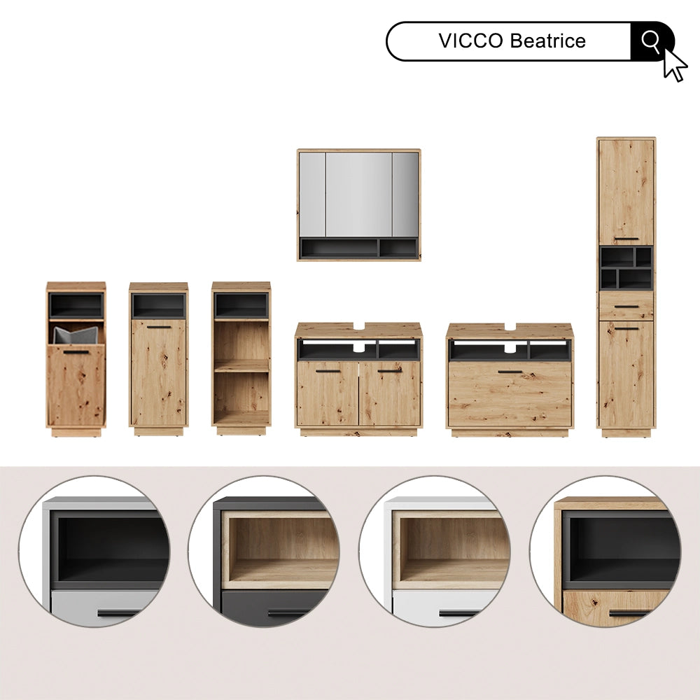 Vicco Mobiletto bagno Antracite 30 x 93 cm