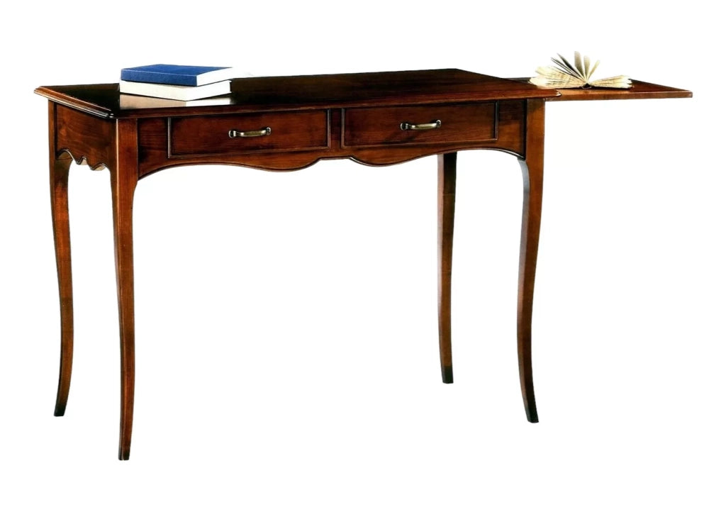 Scrivania classico in arte povera noce scuro 108x56x80 (531) - Mobili 2G