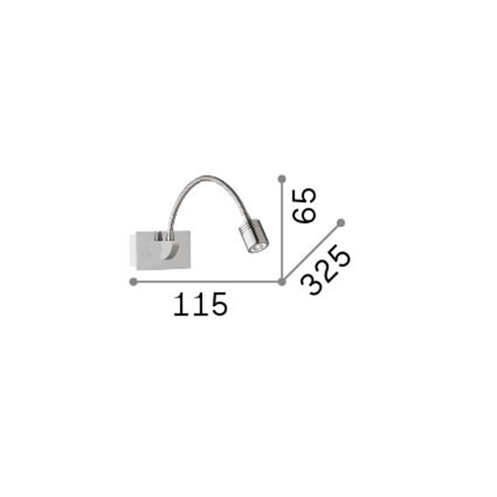 Applique Moderna Dynamo Metallo Nickel Flessibile Led 3W 4000K