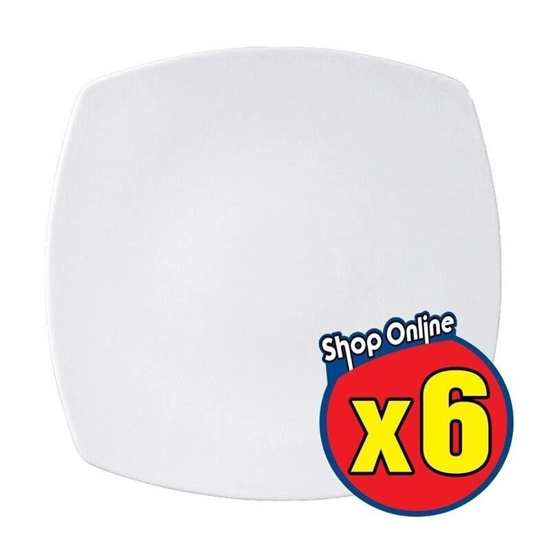 SET 6 TOKYO PIATTO PIANO QUADRATO 26 CM BIANCO