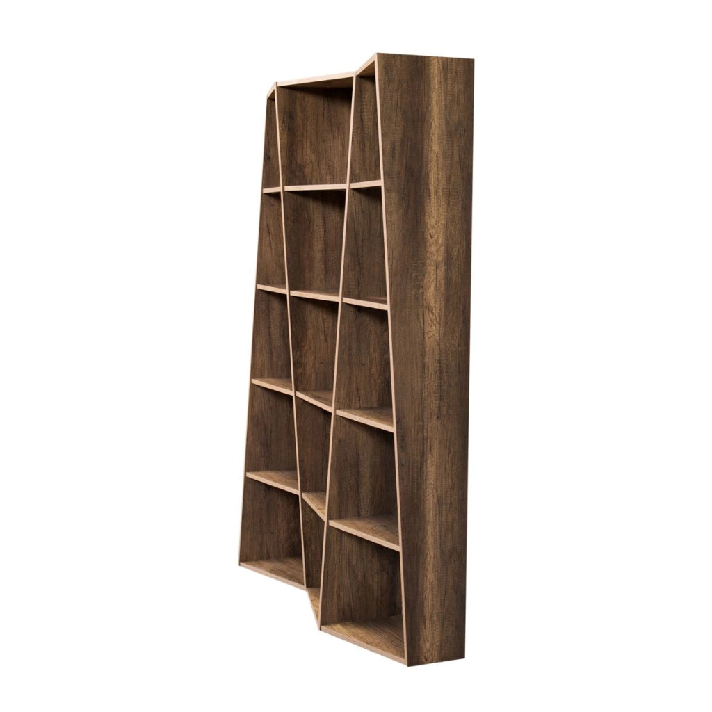 Libreria Moderna 3 Elementi 5 Ripiani Trek Noce